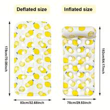 Flotadores inflables de PVC con estampado de limón y sandía, perfectos para fiestas de verano en la playa y la piscina - Multicolor - Ver 5