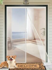 1pc Modern Magnetic Mosquito Net, Extra Large Fiberglass Screen, Breathable Anti-Mosquito Curtain, Suitable For Home, Bedroom, Kitchen, Living Room, Dining Room, Balcony, Windows, Durable And Scratch-Resistant, Hand Washable, No Electricity Required - White - View 3