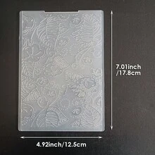 2D Embossed Embossed File Folder, Curled Leaf English Text Diamond & Circle Embossed File Folder, Scrapbooking Card Background Texture Board DIY - Large 2D - View 18
