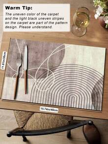 1pc Rubber Material Kitchen Long Runner Rug, Colorful Geometric Print Pattern, Nordic Luxury Style Kitchen Mat, Long Runner Rug For Laundry Room, Thick Fabric With Foot Feel, Easy Care Machine Washable, Practical Entryway Doormat Home Decor, Suitable For Dining Room, Kitchen, Laundry Room, Indoor Entrance, Autumn/Winter Gift - Rust Brown - View 17