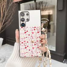 1pc Elegant Animal Print Pattern Card Holder Crossbody Wallet Phone Case Compatible With Samsung Galaxy S25 Edge, S24, S23, S22, S21, S20 FE, Note 20 Ultra, A17, A16, A15, A07, A52, A53, A54, A25 5G, Heart Mirror PU Leather Card Holder Wallet Case Compatible With 10, 9 Pro XL, 8, 7, 6, 9a, 8a, Multi-Functional Protective Cover Compatible With Xiaomi Note 15 Pro, 14, 13 4G, Poco C75 - Love 12 - View 3