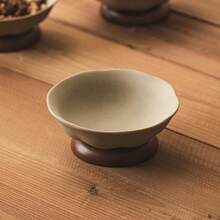 Plato mini vintage de cerámica gruesa de 12 cm, plato de servir de estilo de Oriente Medio para dátiles, apto para frutos secos, dátiles y postres - Gres+marrón - Ver 6