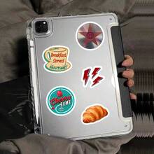 50 Pieces Of Retro Y2K Graffiti Stickers - Waterproof Vinyl, Suitable For Suitcases, Notebooks, Laptops, Cups, Etc. - Decorative Elements For DIY Scrapbook With Retro Aesthetics Scrapbook Supplies Stationery Funny Stickers - A - View 8