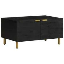 Coffee Table, Black, Engineered Wood, 80 X 50 X 40 Cm, With Modern Design, With Sturdy Construction, With Smooth Surface, With Lower Shelf, For Living Room - Black - View 1