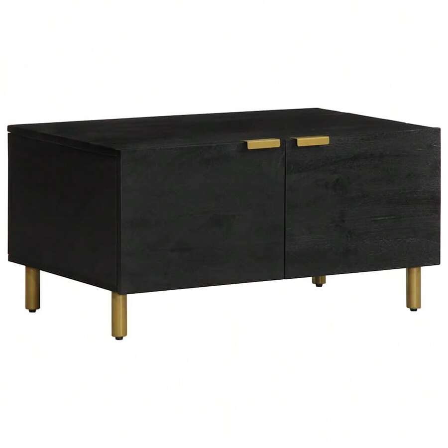 Coffee Table, Black, Engineered Wood, 80 X 50 X 40 Cm, With Modern Design, With Sturdy Construction, With Smooth Surface, With Lower Shelf, For Living Room - Black - View 1
