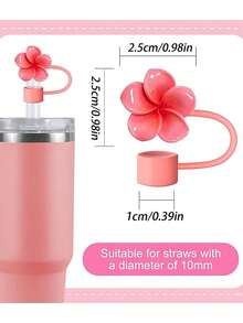 1 cái/6 cái nắp ống hút hình hoa, phù hợp với cốc 30oz & 40oz, nắp ống hút silicon 10mm, có thể tái sử dụng, chống bụi, nắp ống hút tối giản, phụ kiện cốc, quà tặng Ngày của Mẹ - Nhiều màu - Xem 5