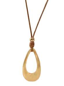 1pc Vintage Teardrop Pendant Necklace For Women - 金色 - 查看 3