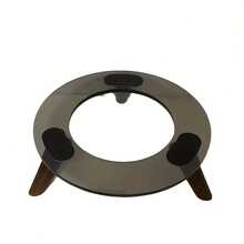 Wooden Speaker Stand, Black/White Anti-Slip Shock Absorbing Base - Black - View 2