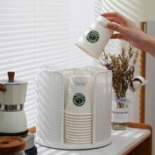 1个塑料杯架收纳盒 - 可堆叠，节省空间设计，适用于咖啡杯和杯盖，用途广泛，可用于家庭、办公室、厨房、酒吧、自助餐厅等，易于清洁 - 彩色 - 查看 3