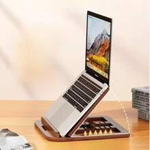 Soporte de madera plano para tableta, estantería, con refrigeración, adecuado para iPad, portátil, ajustable y plegable - Multicolor - Ver 1