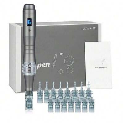 dr realpen Dermapen Ultima M8 专业微针笔，配有 12 个 11/16/24/36/42 针头的针筒