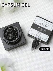 AiFer 2件套3D立体雕塑凝胶美甲石膏凝胶指甲油，浮雕胶，彩绘胶，大理石纹美甲效果，适用于美甲沙龙 - 黑與白 - 查看 4