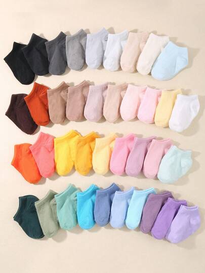 10/20 Pairs Baby Candy Color Short Socks, Spring/Summer