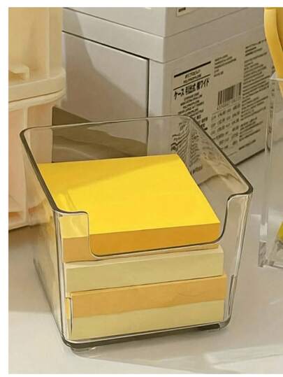 1个透明抽屉式桌面收纳盒 - 小隔层整理盒 - 可堆叠组合 - 分类盒，返校必备