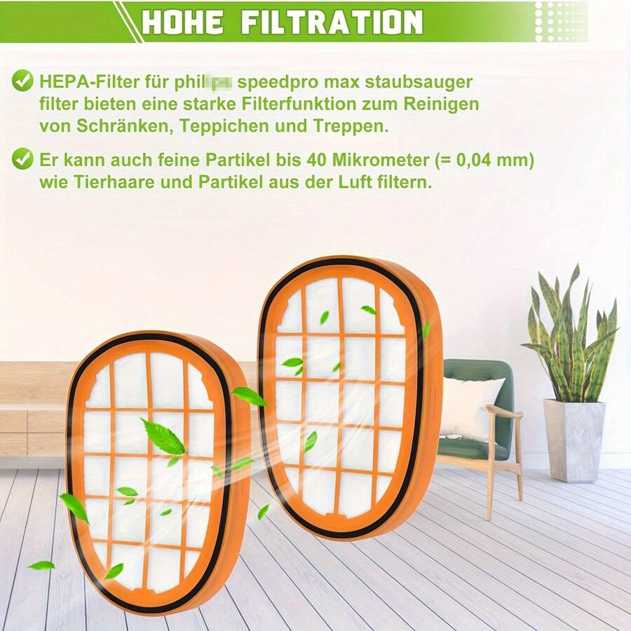 1/2/4pcs Washable HEPA Replacement Filters Suitable For Max Vacuum Cleaners FC6802, FC6812, FC6813, FC6814, FC6822, FC6823 And Other Models - View 1