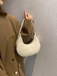 时尚奢华PU皮革单肩包/手提包，法式新月形设计，适合购物或通勤。 - 彩色 - 查看 13