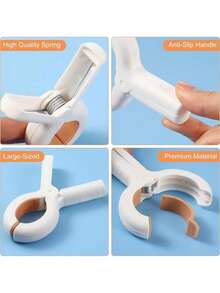 6/12pcs Beach Towel Clips, Heavy Duty Plastic Clothespins, Blanket Drying Clips, Windproof Clips, Home Supplies - White and Yellow - View 5