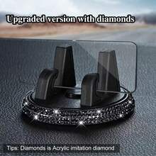 360°旋转镶钻车载手机支架，适用于横屏和竖屏智能手机，车载导航仪表盘支架，汽车配件，彩色仿钻车载手机支架，汽车用品 - 彩色 - 查看 10