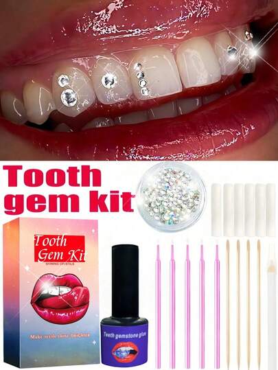 150pcs Sparkling Rhinestone Tooth Jewelry Set, Self-Adhesive Teeth Decorations, Easily Attach And Remove, Crystal Bling Accessories, Suitable For Parties, Weddings, Clubs, Fashion , Y2K Gothic Style