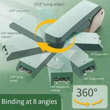 360度旋转订书机，折叠式机械桌面订书机，ABS塑料材质，扁平顶盖设计，符合人体工学的多功能办公必备品 - A - 查看 6