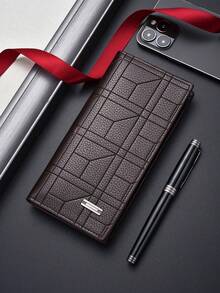 SHABILI New Large Capacity Multi-Card Slot Wallet, Functional Long Wallet For Men Wallet Purse Wallet Travel Essential Summer For Women Cute Wallet Checkered - Coffee Brown - View 7