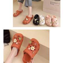 10个彩色五瓣花可拆卸鞋饰，多层设计，适用于镂空木屐、凉鞋，四季皆宜。 - 彩色 - 查看 6