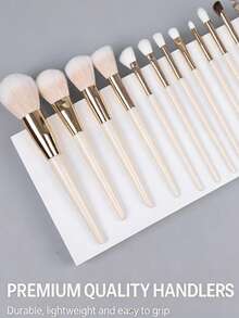 12 Pink Gradient Makeup Brush Set Quality Hair Beginners Essential Powder Mist Dream Light And Easy To Grasp Powder Powder Blush Nose Shadow Eyeshadow Brush - White - View 5