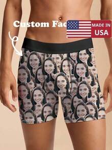 1pc Custom Valentine's Day Boxers For Men, Personalized Men's Underwear, Custom Boxer Briefs, Personalized Boxers For Husband, Custom Funny Faces Boxers Briefs, Valentine Gift, Anniversary Gift, Birthday Gift, Wedding Gift, Best Friend Gift, Gift For Boyfriend, Gift For Husband, Gift For Him Dawg Colorful,Cute,Adorable,Contracted,Funny Custom,Unique,Customized,Personalized Underwear Ideal Gifts For Him Boyfriend Bedroom,For Weddings,For Anniversaries,For Birthdays,For Holiday,Chic Autumn,Fall/Winter - Multicolor - View 1