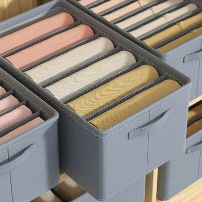 耐用收纳整理衣物盒，可折叠大容量抽屉式分隔收纳箱