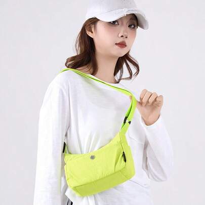 Casual Minimalist Dumpling Crossbody Bag For Women, Versatile Lightweight One Shoulder Bag With Multiple Pockets, Portable Travel Phone Pouch