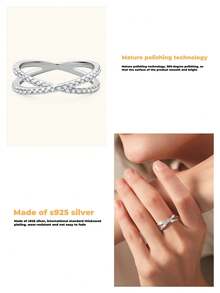 Zirconia Encircled Pure Silver Ring, Gift Box For Valentine's Day, Mother's Day, Birthday, Engagement, Wedding - Silver - View 6