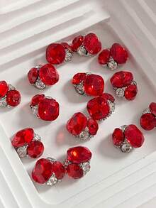 10/5PCS Rhinestones Kuku Berkilau Paduan Logam yang Ditumpuk – Hiasan Kuku Bling 3D Aneka Warna untuk Seni Kuku Akrilik, Dekorasi Manikur DIY Kuku - MultiWarna - View 4