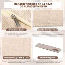 Paquete de 4 Organizador de Closet Ropa 7 Compartimentos Organizador de Cajones para Ropa Plegables Organizadores de Ropa Interior Con Compartimentos y Asas Ideal para Camisas Jeans beige - Beis - Ver 7