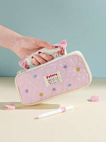1pc Cute Rabbit Design Pencil Case, Upright Open Multi-Pocket Desk Stationery Box, Soft Pouch For Calculator, Notebook And Pens - Suitable For School, Office And Travel - For Students, Professionals, Men And Women - Multicolor - View 5