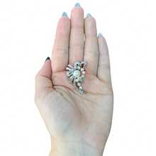 Metal Brooch With Pin, Rhinestones, Pearls, Embellishment For Scarf, Clothing. - MẪU 18 - Xem 3