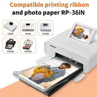 حبر متوافق KP-108IN وورق صور، مجموعة خرطوشة حبر ثلاثية الألوان + ورق صور مقاس 4x6 بوصة 36/108 ورقة لطابعة الصور Selphy CP1300 CP1500 CP1200 CP1000 CP910 CP900 CP810 CP760 CP770