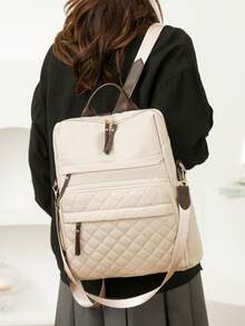 防盗尼龙双肩包，女士钱包，多功能时尚日常包，多口袋轻便旅行包，大容量简约书包，便捷书包，适合学生、护士、教师、商务人士、旅行度假、商务出差、日常通勤、购物、办公、约会、徒步、训练、工作、生日礼物、节日礼物 - 彩色 - 查看 9