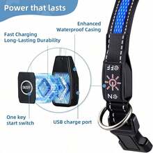 LED Light-Up Dog Collar: Rechargeable Waterproof Safety Collar For Nighttime Walks - Glow-In-The-Dark Pet Accessory - Best Neon Light-Up USB Attachment - Multicolor - View 5