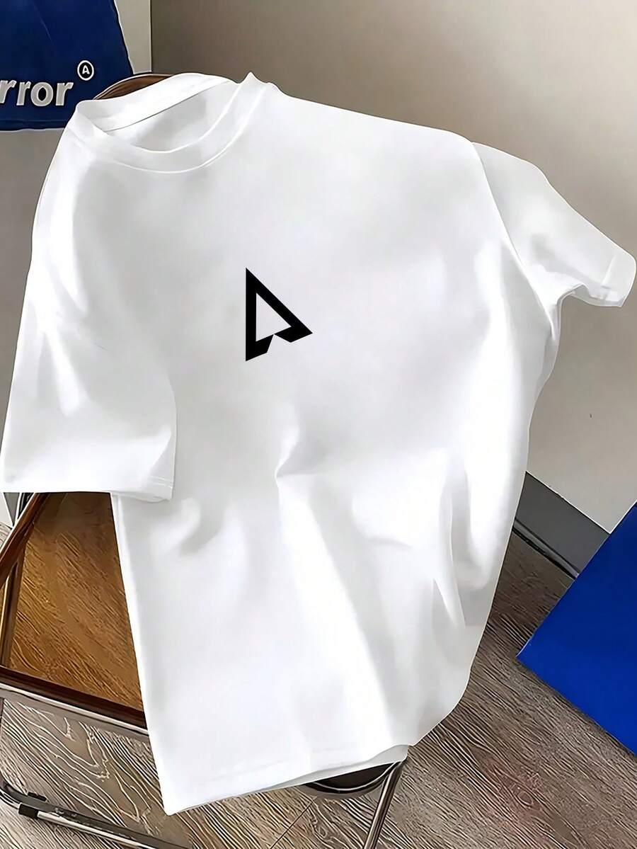 Camiseta de algodón para hombre de talla grande, informal de verano con estampado geométrico, mezcla suave, cuello redondo, manga corta, lavable a máquina, TALLA GRANDE, regalo perfecto para el Día del Padre, también es un regalo perfecto para amigos y para tu pareja. - Blanco - Ver 1