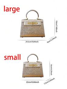 2026 New High-End Fashion Women's Elegant Palm Print Handbag, OL Commuter Versatile Work Bag, Luxury Chic Structured Small Square Bag, Versatile Commuter Stylish Shoulder/Crossbody Bag - Multicolor - View 3