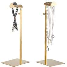 1/2 Pcs Stainless Steel Adjustable Height Display Rack, Titanium Gold Mirror Finish, Multi-Function Holder For Bags, Jewelry, Hats, Suitable For Home And Boutique Display - Gold - View 4