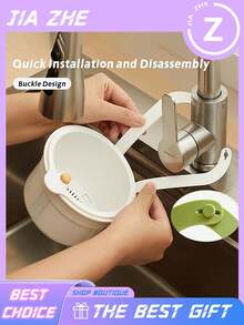 Organizador de fregadero de cocina de plástico resistente 3 en 1 con sistema de suspensión ajustable y drenaje de un solo botón, diseño compacto que ahorra espacio, incluye escurridor de platos, cesta de drenaje y soporte para esponjas, apto para cocina, baño, soporte para esponjas - Multicolor - Ver 9