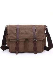 Retro Casual Messenger Bag, Multi-Functional Crossbody Bag For Men - Brown - View 2