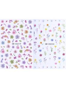 2 miếng dán móng tay hình hoa, họa tiết cánh hoa cúc mùa hè xuân, dụng cụ trang trí móng tay DIY, phụ kiện và dụng cụ làm móng, món quà xinh xắn dành cho các cô gái, vật tư làm móng - Nhiều màu - Xem 6