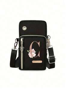 Women's Phone Bag, Rose Gold Letter Print Mini Crossbody Bag, Vertical Coin Purse, Sports Armband And Running Wrist Bag, Mini Casual Crossbody Phone Bag With Earphone Hole, Fashionable White-Collar Work Commute Business Office Gift, Suitable For Anniversary, Valentine's Day, Christmas, Thanksgiving, Birthday And Other Occasions - Multicolor - View 13