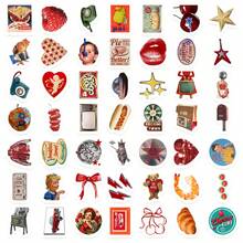 50 Pieces Of Retro Y2K Graffiti Stickers - Waterproof Vinyl, Suitable For Suitcases, Notebooks, Laptops, Cups, Etc. - Decorative Elements For DIY Scrapbook With Retro Aesthetics Scrapbook Supplies Stationery Funny Stickers - A - View 11
