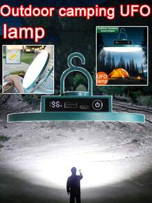 1pc LED Camping Light, Portable Hanging Tent Light, Digital Battery Display Type-C Rechargeable Waterproof Outdoor Lantern, Suitable For Camping, Fishing, Yard, BBQ, Emergency - 1PC - View 1