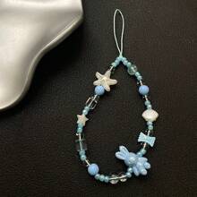 Shockproof Multi-Element Retro Flower Bow Rabbit Star Beaded Phone Strap Camera Charm Bag Pendant Phone Case Lanyard Ins Style Easter Bunny Gift - Multicolor - View 12