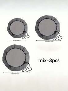 3pcs Drawstring Bucket Cover Set - Durable Polyester Mesh Fabric To Prevent Leaves, Some Insects And Debris From Falling Into The Water. Suitable For Outdoor Spaces Like Gardens And Lawns. Bucket Cover Set, Outdoor Waterproof Patio Cover Set. - Black - View 11