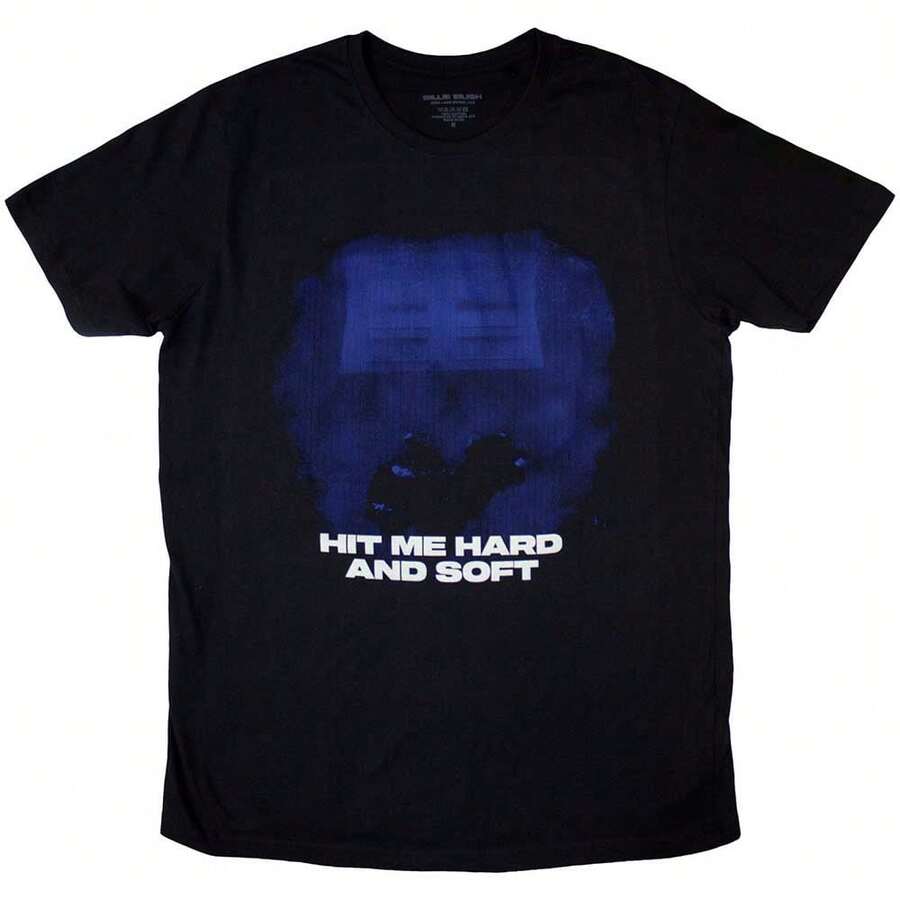 Billie Eilish Hit Me Hard And Soft Blue Lines T Shirt - Black - View 1